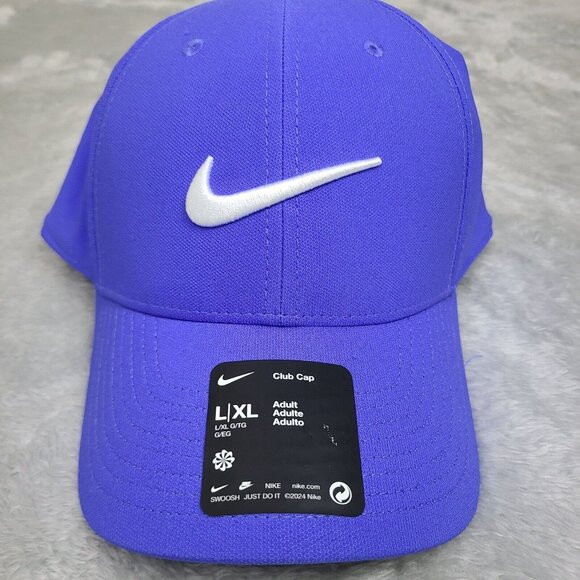 Nike Hat Mens Adjustable Dri FIT Club Cap Structured Swoosh‎ Jade Marine Blue - Picture 1 of 10